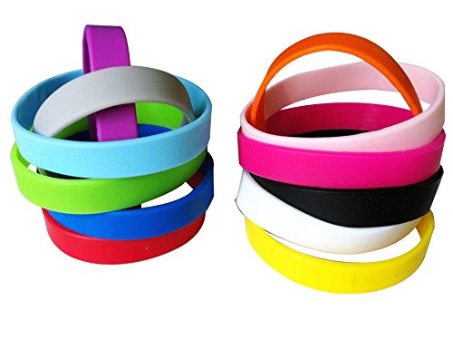 12 x bracelet silicone blank wristband multicolore