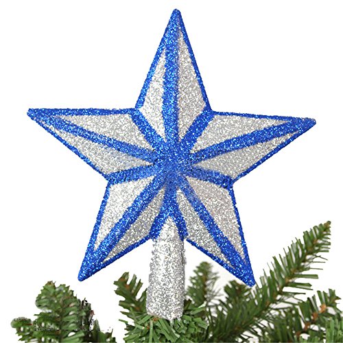 Décoration Arbre de Noël argent bleu étoile au ...