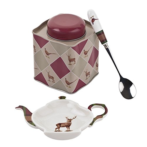 Country Living Cerf & Faisan Country Living - 3 pièces ensemble à thé - Boîte à thé, Porte-sachet en & Cuillère à thé code EAN 0701851631510 