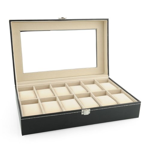Coffret pour montres présentoir à montre noir c...
