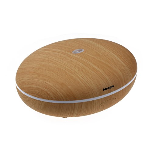 IDEAPRO Diffuseur aromathérapie 350ml diffuseur d'huiles essentielles humidificateur ultrasonique à brume fraîche avec réglage de l'heure, arrêt automatique et 7 couleurs led changeants pour la maison, bureau, yoga, chambre et chambre bébé 0701979480106 (0701979480106)
