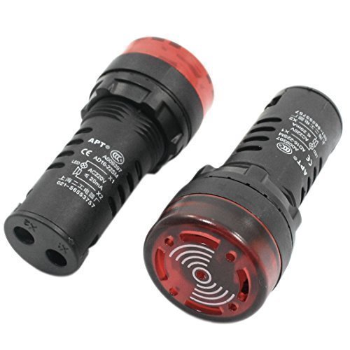AD 16-22SM 21 mm Rouge LED clignotant Réveil mé...