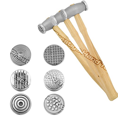Prestige Jewellery tools Lot de 3 Marteau à texturer Texture Marteau de bijoutier outils en métal Double face Prestige #1058 code EAN 0702168754879 