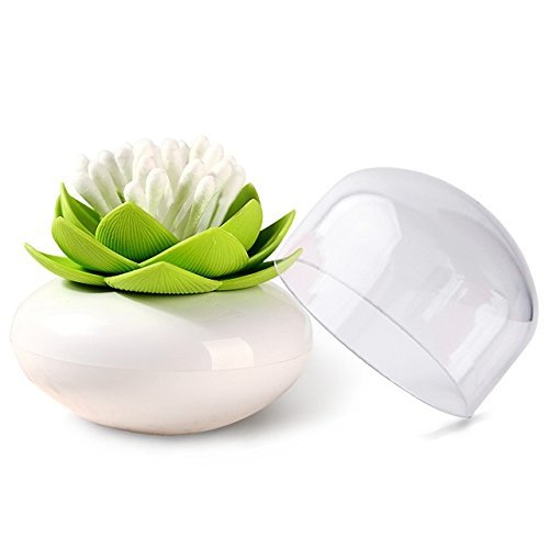 JVJ Boîte rangement porte-cure-dents cotons tiges swab organizer tige coton lotus desigual decords , vert 0702334585061 (0702334585061)