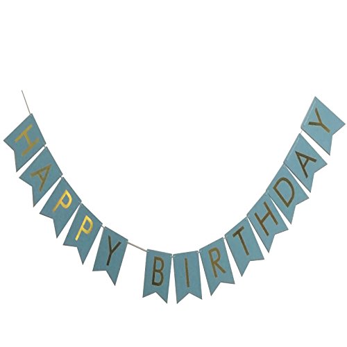 e-muse E-muse Or Paillettes Happy Birthday Bon Anniversaire Bannières Fanions en Carton pour Fêtes D'anniversaire Bleu code EAN 0702373624172 