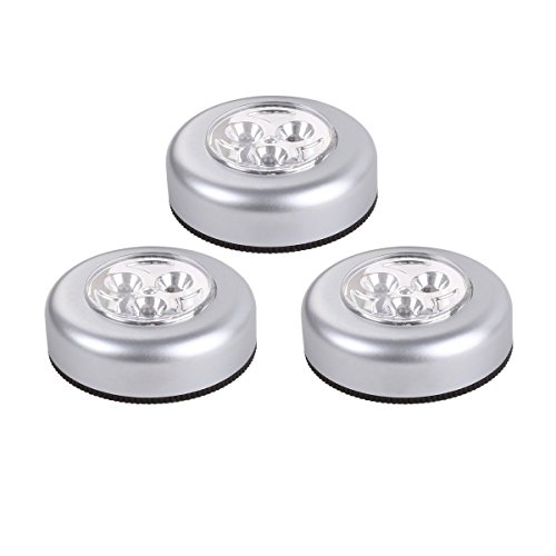 dizauL Dizaul® LED Lampes LED à piles à coller, robinet Argenté Lot de 3 0702380211099 (0702380211099)