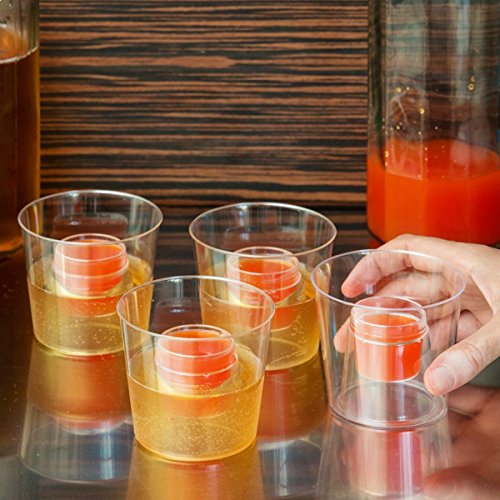 Lot de 4 verres à double récipients avec shoote...