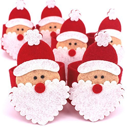 12pcs serviette de noël anneau set détenteurs s...