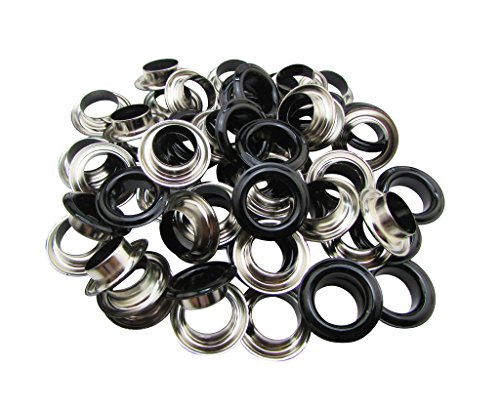 Amanaote amanaote 10 mm Diamètre trou intérieur Vernis Noir Oeillets œillets avec rondelle à dos Lot de 100 jeux 0702458470694 (0702458470694)