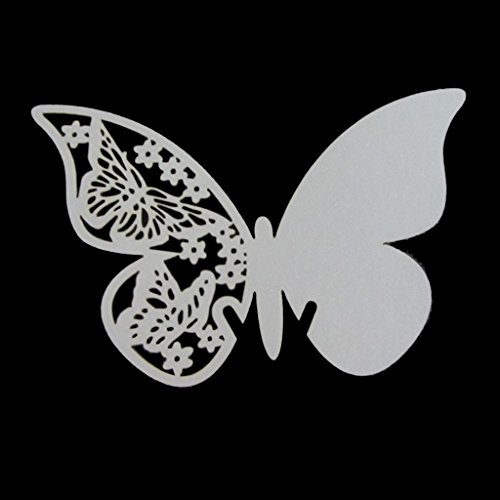 Shimmer découpé au laser Blanc Papillon Carte N...