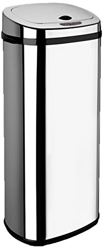 Poubelle automatique rectangulaire chromé 50 l