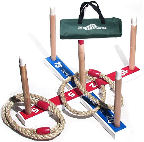 Elite sportz equipment Elite Anneau Toss jeu pour enfants et adultes - Pour l'intérieur ou à l'extérieur avec sac de transport compact pour un rangement facile . 0702565054336 (0702565054336)
