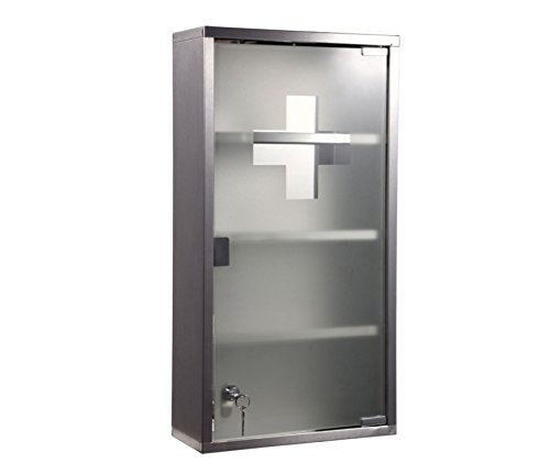 Home & Style Armoire à pharmacie en acier inoxy...