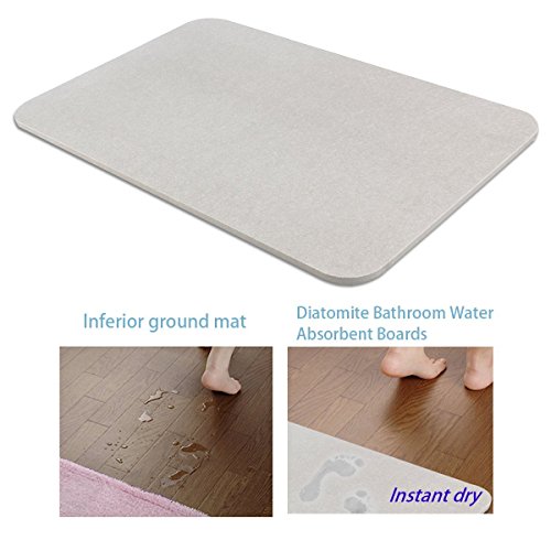 Homecube Diatomées Tapis de bain antibactérien, terre de diatomée homecube naturel extra absorbant tapis de bain antidérapant Tapis de sol de salle de bain Taille dans 38,1 x 68,1 cm - Uni Couleur (Gris clair) code EAN 0702795084806 
