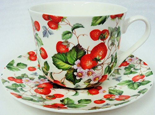 Tasse et soucoupe pour petit déjeuner en porcel...