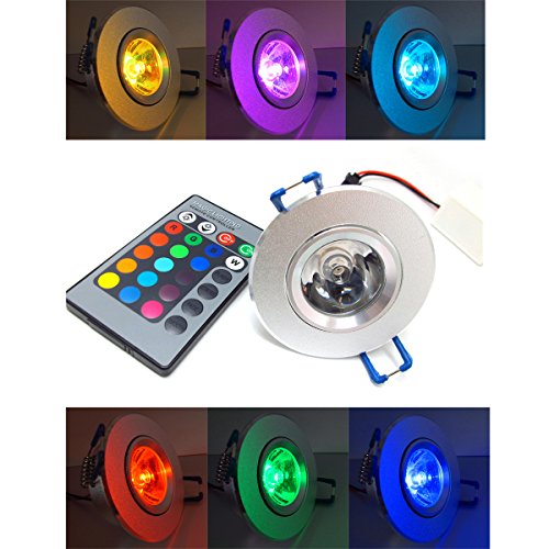 5 x ampoule led spot encastrable 3w rgb multico...