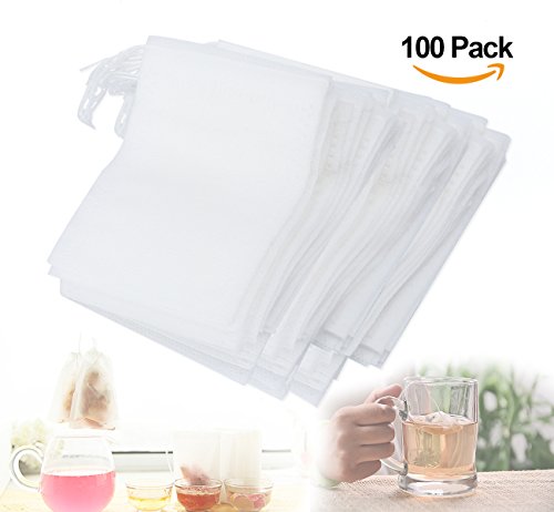 Lot de 100 sachet à thé jetable vide sac filtre...