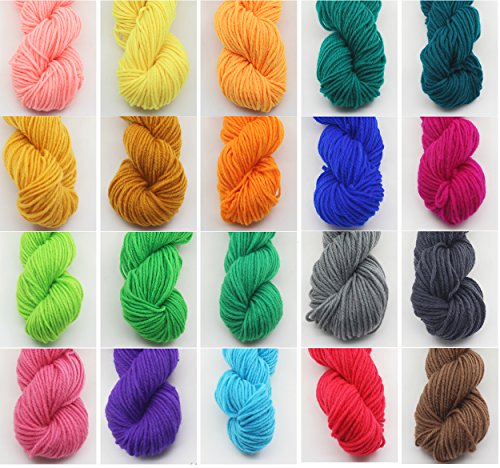 Lot De 20 Pelotes De Laine De 100g En Acrylique...