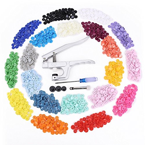 300pcs Boutons-Pression T5 12mm En 20 Couleurs ...