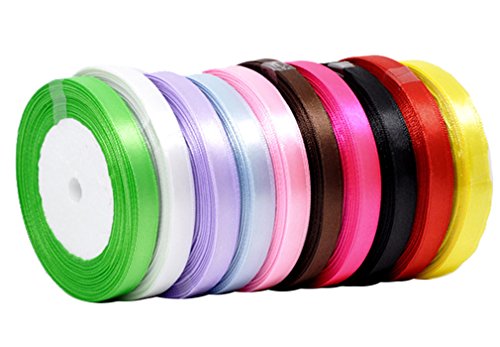 Mixte couleurs ruban satin lot de 10 rouleaux
