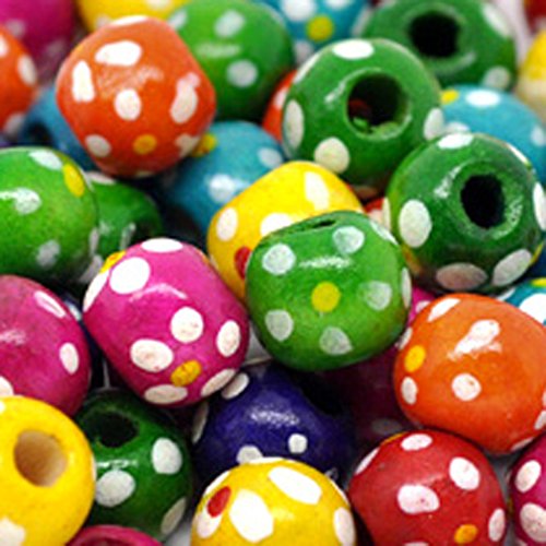 Godagoda Mixte Colore Motif Pois Perles Intercalaires en Bois Lot de 300pcs 0703510848420 Souarts