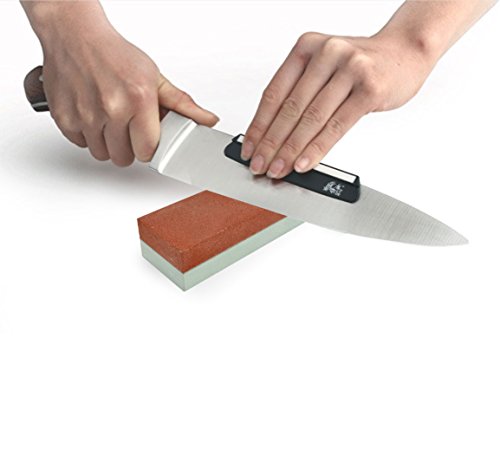 Pierre à aiguiser double grain pour les couteau...