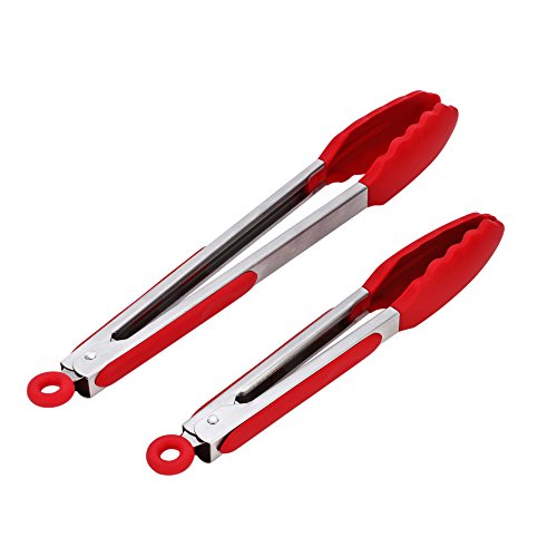 Set De 3 Pinces De Cuisine En Acier Inoxydable - Embouts Silicone, 20 Cm, Verrouillage