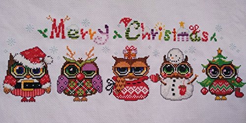 Chouette de Noël cross stitch kits, 11CT, point...