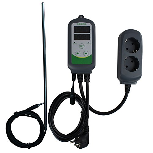 Inkbird Itc-308s numérique double relais température contrôleur thermostat prise, 12 "longs inoxydables ntc capteur dc cord, 1.97" sonde (itc-308s+12 "longs inoxydables ntc capteur) code EAN 0705701527770 