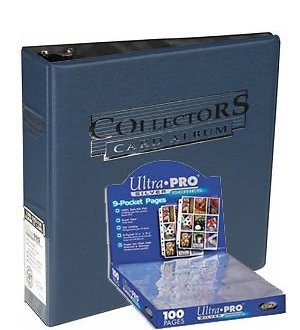 3-ring collectors album blue + 100 9-pocket sil...