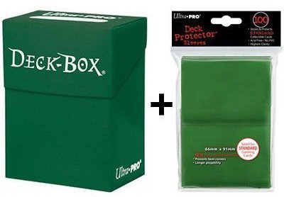 Deck box + 100 protector sleeves - green - magi...
