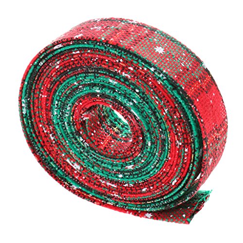 2.5cm Noël Ruban de Tissu Ecossais pour Décor C...