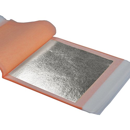 Générique Lot de 25pcs Feuilles de Transfert d'Or / d'Argent 100 % Veritable pr Decor Gâteau Chocolat Texitile - Argent, 95 * 95mm code EAN 0706433722105 