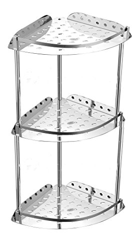 DiscountDealer2015 discountdealer2015 wesda Rangement de cuisine étagère d'angle en acier inoxydable support 1/2/3 étages Triple 0706436019974 (0706436019974)
