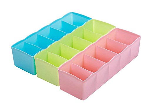 Lot de 3 boîte de rangement avec 5 compartiment...