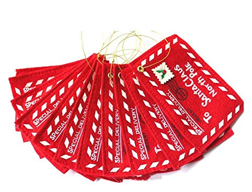 Westeng Lot de 10 enveloppe de noël enveloppe broderie lettre au père noël ornement pour arbre de noël code EAN 0706541287923 