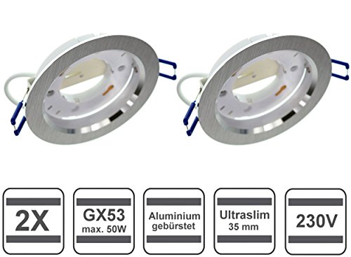 Lot de 2 - GX53 Plafonnier encastrable Cadre - ...