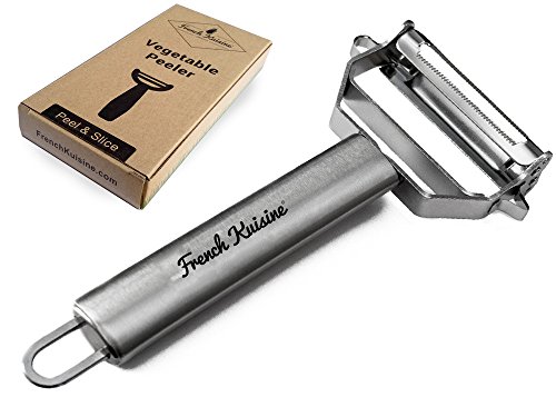 French Kuisine Epluche Légumes French Kuisine® - 2 en 1 Peeler & Julienne - Qualité Premium & Eco Friendly - Garantie à Vie - 100% Satisfait ou Remboursé 0707152999311 (0707152999311)