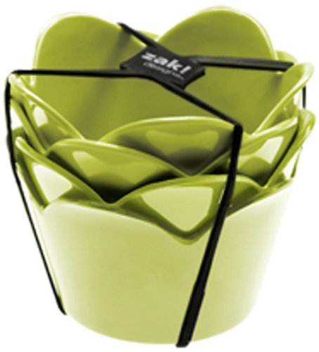 0204-9990 rose set de 4 coupelles 8 cm vert