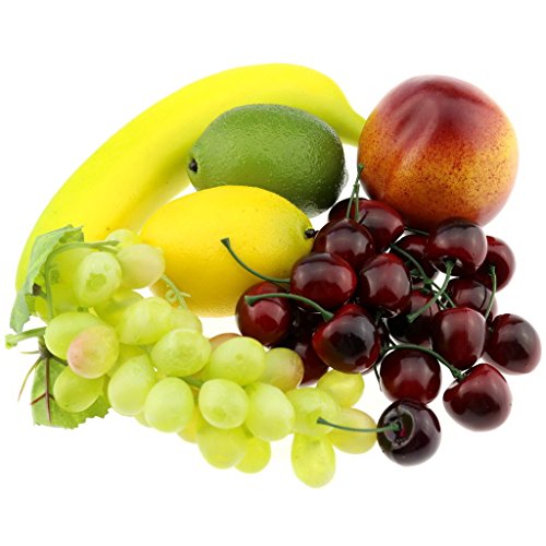 Faux fruit décoration nectarine grain de raisin...