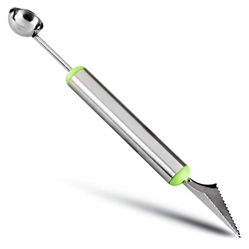 Cuillère à melon à double usage en acier inoxyd...