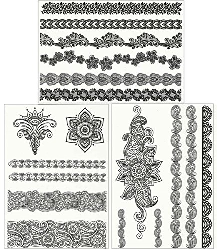 Tatouages éphémères - set de 3 planches - body art & bijoux brillants pour filles & femme - body make-up/autocollants/tatouages imperméables chic 0707989667827 ChicTats
