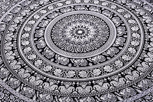Rajasthali Handicrunch Indian Elephant Mandala Tapestry, Hippie Tapestries, Tapestry Wall Hanging, Indian Black & White Tapestry , Bohemian Dorm Decor Mandala Tapestries, Pyshedlic Tapestry, Hippy Mandala code EAN 0708022194713 