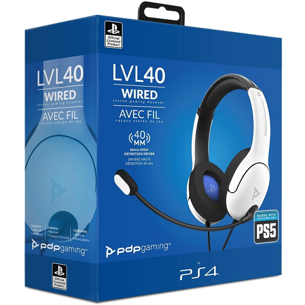 SANS MARQUE Casque Gaming filaire PDP LVL40 Blanc - PS4  code EAN 0708056065973 