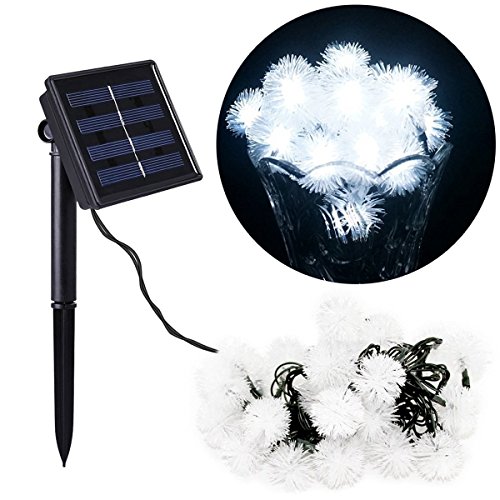 SUAVER 16.4ft/20 led guirlande lumineuse chuzzle boule lampe à énergie solaire lumineux de noël extérieur étanche pour jardin décoration maison mariage fête de noël code EAN 0708311290362 