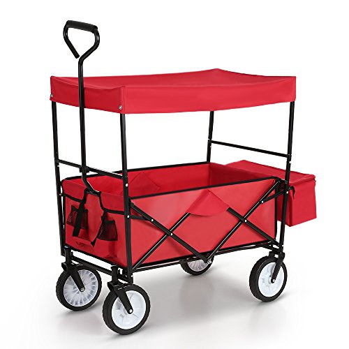 Chariot pliable avec toit supportant une charge...