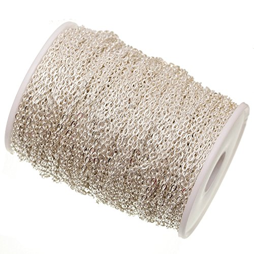 I LOVE DIY ILOVEDIY 10m Chaîne plaqué argent pour création de bijoux 3 x 2 mm (10m, Argent) code EAN 0708478329493 