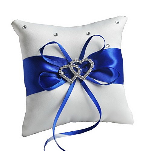 Double-Coeur strass Anneau de mariage Coussin O...