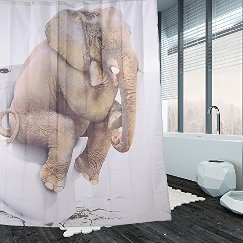 Zyurong Rideau de douche étanche et durable Mot...