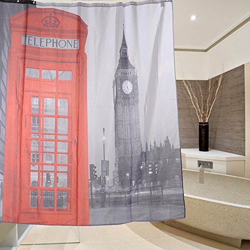 Zyurong Rideau de douche étanche et durable Mot...